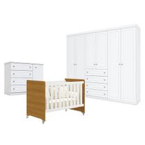 Quarto De Bebê Americano 6 Portas Com Berço Americano Evolution 4 Em 1 Branco Acetinado Savana Reller - Henn Quarto De Bebê Americano 6 Portas Com Berço Americano Evolution 4 Em 1 Branco Acetinado Savana Reller - Henn