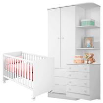Quarto De Bebê Americano Doce Sonho Com Cantoneira Branca Brilho - Qmovi