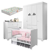 Quarto de Bebê Ane com Berço Americano Tico Branco Brilho e Colchão Gazin Phoenix Baby Quarto de Bebê Ane com Berço Americano Tico Branco Brilho e Colchão Gazin Phoenix Baby