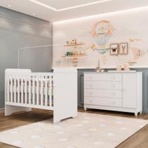 Quarto de Bebê Berço 3 em 1 Gabrielle Cômoda com Porta Fraldario Infantil Branco Carolina Baby Quarto de Bebê Berço 3 em 1 Gabrielle Cômoda com Porta Fraldario Infantil Branco Carolina Baby