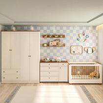Quarto de Bebê Berço com Colchão, Cômoda e Guarda-roupa Baby Ananda Casatema Quarto de Bebê Berço com Colchão, Cômoda e Guarda-roupa Baby Ananda Casatema