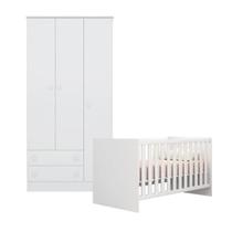 Quarto de Bebê Berço e Guarda Roupa Doce Sonho Branco Qmovi