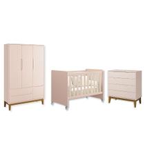 Quarto de Bebê Berço Evolution Cômoda 4G Guarda Roupa 3P Classic