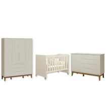 Quarto de Bebê Berço Evolution Guarda Roupa 4P Cômoda SP Elfe