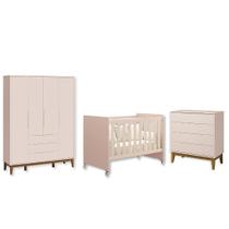 Quarto de Bebê Berço Evolution Guarda Roupa Cômoda Gaveteira Elfe