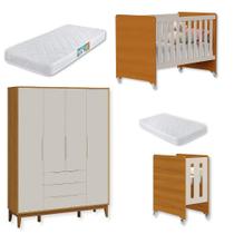 Quarto de Bebê Berço Evolution Guarda Roupa Infantil 4P e 3G Classic 02 Colchões Quarto de Bebê Berço Evolution Guarda Roupa Infantil 4P e 3G Classic 02 Colchões