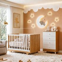 Quarto de Bebê Berço Mini Cama com Colchão e Cômoda Nina Quarto de Bebê Berço Mini Cama com Colchão e Cômoda Nina