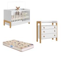 Quarto de Bebê Berço mini cama Cômoda 3 Gavetas Fantasia Qmovi e Colchão Gazin Quarto de Bebê Berço mini cama Cômoda 3 Gavetas Fantasia Qmovi e Colchão Gazin