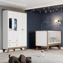 Quarto de Bebê Berço Roupeiro Retro Confete Branco Quarto de Bebê Berço Roupeiro Retro Confete Branco