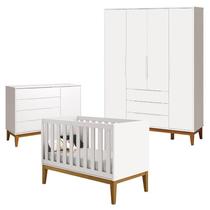 Quarto de Bebê Classic Elfe Branco Acetinado Amadeirado - Reller Quarto de Bebê Classic Elfe Branco Acetinado Amadeirado - Reller