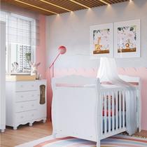 Quarto de Bebê com Berço 3 em 1 e Cômoda Janelada 100% MDF Aurora Espresso Móveis