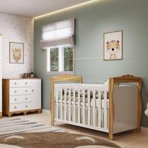 Quarto de Bebê com Berço Americano e Cômoda 1 Porta Nina Espresso Móveis Quarto de Bebê com Berço Americano e Cômoda 1 Porta Nina Espresso Móveis