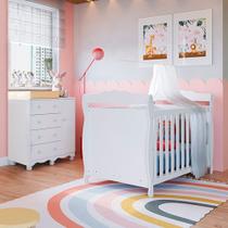 Quarto de Bebê com Cômoda 1 Porta 4 Gavetas e Berço Mini Cama Nina 100% Mdf Espresso Móveis Quarto de Bebê com Cômoda 1 Porta 4 Gavetas e Berço Mini Cama Nina 100% Mdf Espresso Móveis