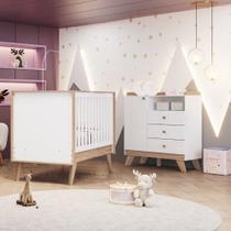 Quarto de Bebê com Cômoda 3 Gavetas e Berço 3 em 1 Lola Henn