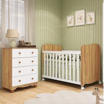 Quarto de Bebê com Cômoda 4 Gavetas e Berço com Rodízios 100% Mdf Mimo Espresso Móveis Quarto de Bebê com Cômoda 4 Gavetas e Berço com Rodízios 100% Mdf Mimo Espresso Móveis