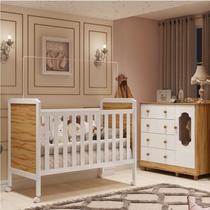 Quarto de Bebê com Cômoda e Berço 100% Mdf Maya Provençal Espresso Móveis