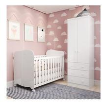 Quarto de Bebê com Guarda Roupa 2 Portas e Berço Teka 100% MDF Espresso Móveis Quarto de Bebê com Guarda Roupa 2 Portas e Berço Teka 100% MDF Espresso Móveis