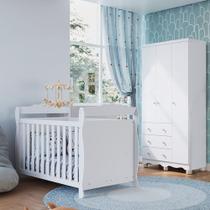 Quarto de Bebê com Guarda-Roupa 3 Portas e Berço Minicama 100% MDF Nina Espresso Móveis Quarto de Bebê com Guarda-Roupa 3 Portas e Berço Minicama 100% MDF Nina Espresso Móveis