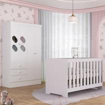 Quarto de Bebê com Guarda Roupa 4 Portas 3 Gavetas com Janela Berço 3 em 1 Maya Rodial Quarto de Bebê com Guarda Roupa 4 Portas 3 Gavetas com Janela Berço 3 em 1 Maya Rodial