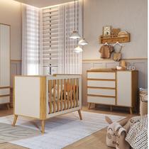 Quarto de Bebê Cômoda 1 Porta e Berço Arredondado 3 em 1 100% MDF Luly Espresso Móveis Bege/Off White/Amêndoa Quarto de Bebê Cômoda 1 Porta e Berço Arredondado 3 em 1 100% MDF Luly Espresso Móveis Bege/Off White/Amêndoa