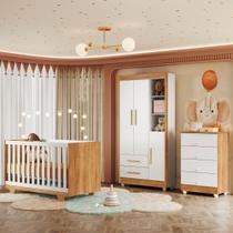 Quarto de Bebê Cômoda Berço e Guarda Roupa com Colchão Nina Quarto de Bebê Cômoda Berço e Guarda Roupa com Colchão Nina