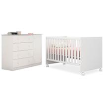 Quarto de Bebê Cômoda Helena e Berço Doce Sonho Branco - Phoenix Quarto de Bebê Cômoda Helena e Berço Doce Sonho Branco - Phoenix