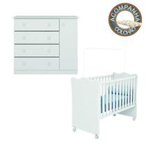Quarto de Bebê Cômoda Sapateira Helena e Berço 1 com Rodízios e Colchão Nana Neném Branco Phoenix Qmovi Umaflex Quarto de Bebê Cômoda Sapateira Helena e Berço 1 com Rodízios e Colchão Nana Neném Branco Phoenix Qmovi Umaflex