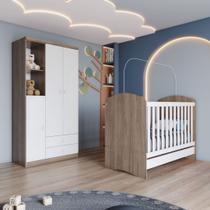 Quarto de Bebê Compacto com Berço e Guarda Roupa Faz de Conta Espresso Móveis