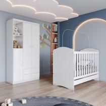 Quarto de Bebê Compacto com Berço e Guarda Roupa Lápis de Cor Espresso Móveis Quarto de Bebê Compacto com Berço e Guarda Roupa Lápis de Cor Espresso Móveis