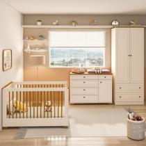 Quarto de Bebê Completo 1 Berço 1 Cômoda e 1 Guarda Roupa Baby Ananda Casatema MadeiraOriginals