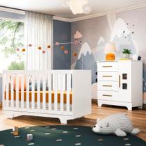 Quarto de Bebê Completo 100% MDF 1 Berço Minicama com Colchão Life 1 Cômoda Fly Quarto de Bebê Completo 100% MDF 1 Berço Minicama com Colchão Life 1 Cômoda Fly