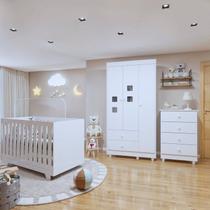 Quarto de Bebê Completo 100% MDF com Guarda Roupa 3 Portas, Cômoda e Berço Mini Cama Life Quarto de Bebê Completo 100% MDF com Guarda Roupa 3 Portas, Cômoda e Berço Mini Cama Life