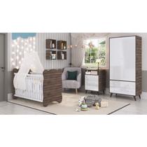 Quarto de Bebe Completo 3 Peças 1 Cômoda 1 Roupeiro 1 Berço Pipoca