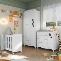 Quarto de Bebê Completo Aquarela 4 em 1 com Colchão Branco - Pnr Móveis Quarto de Bebê Completo Aquarela 4 em 1 com Colchão Branco - Pnr Móveis
