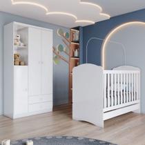 Quarto de Bebê Completo Bala de Menta 3 Portas 2 Gavetas Branco - Henn