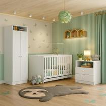 Quarto de Bebê Completo Bala de Menta com Colchão Incluso Berço Encanto GuardaRoupa 2 Portas e Cômoda 2 Gavetas Multimóveis Branco Quarto de Bebê Completo Bala de Menta com Colchão Incluso Berço Encanto GuardaRoupa 2 Portas e Cômoda 2 Gavetas Multimóveis Branco