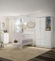 Quarto de Bebê Completo Bambino 3 Portas 6 Gavetas , conjunto composto por três móveis infantil . Três opções de cores.