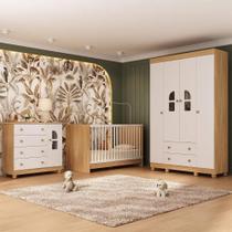 Quarto De Bebê Completo Berço 3 Em 1 Para Colchão 130x60cm Nina Multimóveis MP4550 Madeirado-branco Quarto De Bebê Completo Berço 3 Em 1 Para Colchão 130x60cm Nina Multimóveis MP4550 Madeirado-branco