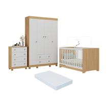 Quarto De Bebê Completo Berço Americano 3 Em 1 Colchão Allegra Multimóveis MP4602 Madeirado-branco Quarto De Bebê Completo Berço Americano 3 Em 1 Colchão Allegra Multimóveis MP4602 Madeirado-branco