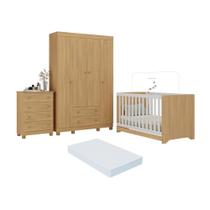 Quarto De Bebê Completo Berço Americano 3 Em 1 Colchão Allegra Multimóveis MP4602 Madeirado Quarto De Bebê Completo Berço Americano 3 Em 1 Colchão Allegra Multimóveis MP4602 Madeirado