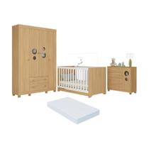 Quarto De Bebê Completo Berço Americano 3 Em 1 Colchão Bombom Multimóveis MP4630 Madeirado Quarto De Bebê Completo Berço Americano 3 Em 1 Colchão Bombom Multimóveis MP4630 Madeirado