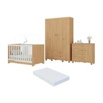Quarto De Bebê Completo Berço Americano 3 Em 1 Colchão Dengo Multimóveis MP4600 Madeirado Quarto De Bebê Completo Berço Americano 3 Em 1 Colchão Dengo Multimóveis MP4600 Madeirado