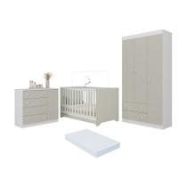 Quarto De Bebê Completo Berço Americano 3 Em 1 Colchão Encanto Multimóveis MP4605 Branco-off White Quarto De Bebê Completo Berço Americano 3 Em 1 Colchão Encanto Multimóveis MP4605 Branco-off White