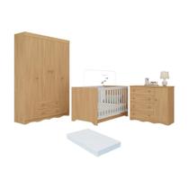 Quarto De Bebê Completo Berço Americano 3 Em 1 Colchão Realeza Multimóveis MP4599 Madeirado Quarto De Bebê Completo Berço Americano 3 Em 1 Colchão Realeza Multimóveis MP4599 Madeirado