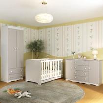 Quarto De Bebê Completo Berço Americano 3 Em 1 Colchão Realeza Multimóveis MP4611 Branco/off White Quarto De Bebê Completo Berço Americano 3 Em 1 Colchão Realeza Multimóveis MP4611 Branco/off White