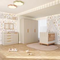 Quarto de Bebê Completo Berço Americano Estilo Retro Cômoda Guarda Roupa Nuvem 100% MDF Quarto de Bebê Completo Berço Americano Estilo Retro Cômoda Guarda Roupa Nuvem 100% MDF