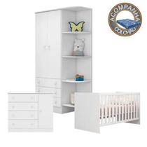 Quarto de Bebê Completo Berço Colchão Physical Guarda Roupa Cômoda Doce Sonho Branco Qmovi Ortobom Quarto de Bebê Completo Berço Colchão Physical Guarda Roupa Cômoda Doce Sonho Branco Qmovi Ortobom