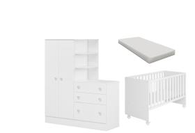 Quarto De Bebê Completo Berço Colchão Roupeiro 2 Portas 3 Gavetas Doce Sonho Quarto De Bebê Completo Berço Colchão Roupeiro 2 Portas 3 Gavetas Doce Sonho