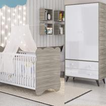 Quarto de Bebê Completo Berço com Guarda roupa 2 Portas 2 Gavetas Pipoca Quarto de Bebê Completo Berço com Guarda roupa 2 Portas 2 Gavetas Pipoca