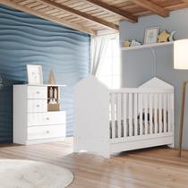 Quarto de Bebê Completo Berço e Cômoda Vanila